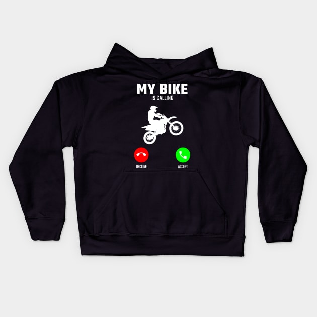 dirt bike Kids Hoodie by Mandala Project